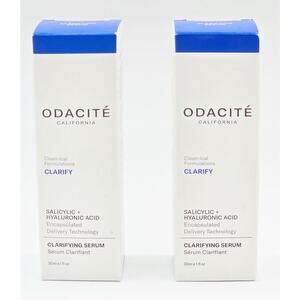 Odacite Clarify Clarifying Serum 2 Pack Salicylic Hyaluronic Acid 30ml NEW